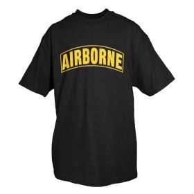 AIRBORNE T SHIRT, BLK/YELLOW IMPRINT XXXL *SY