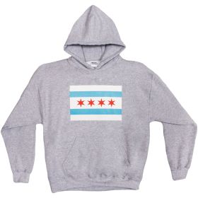 PULLOVER/HOODED GREY S/SHIRT CHICAGO FLAG XXXL