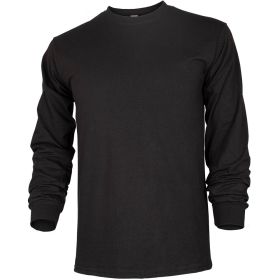 MENS LONG SLEEVE T SHIRT BLACK (Option: 3XL)