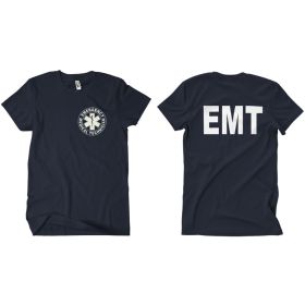 EMT T SHIRT NAVY 2 (Option: SIDED WHITE IMPRINT  XL)