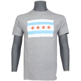 CHICAGO FLAG T SHIRT GREY (Option: XXL)
