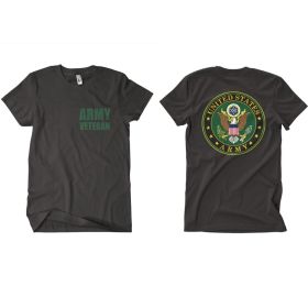 ARMY VETERAN MEN'S T SHIRT BLACK 2 (Option: SIDED  S)