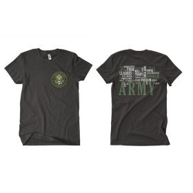 ARMY WORDS MEN'S TSHIRT BLACK 2 (Option: SIDED  S)
