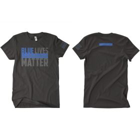 BLUE LIVES MATTER MEN'S T SHIRT BLACK 2 (Option: SIDED  S)
