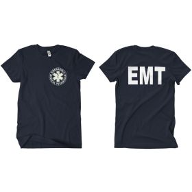 EMT T SHIRT NAVY 2 (Option: SIDED WHITE IMPRINT  S)