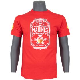 MARINES LABEL T SHIRT RED (Option: XL)