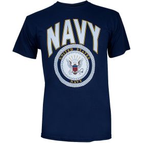 NAVY T SHIRT,NAVY BLUE (Option: XL)