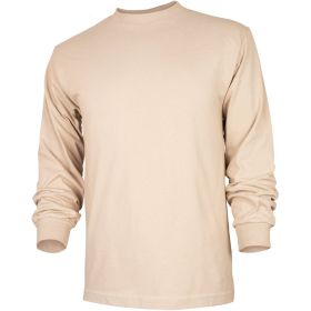 MENS LONG SLEEVE T SHIRT SAND (Option: XL)