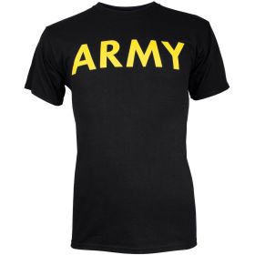 ARMY BLACK T SHIRT YELLOW IMPRINT (Option: M *DS)