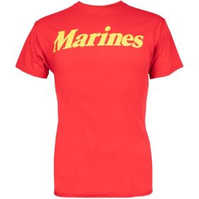 MARINES T SHIRT RED YELLOW IMPRINT (Option: L)