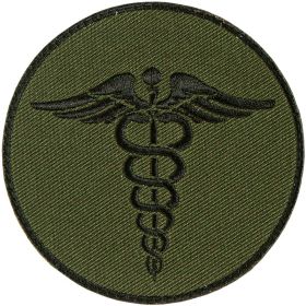 EMS ROUND PATCH (Option: OLIVE DRAB  6 PACK)