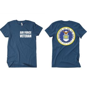AIR FORCE VETERAN MEN'S T SHIRT NAVY 2 (Option: SIDED  L)