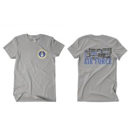 AIR FORCE WORDS MEN'S T SHIRT GREY 2 (Option: SIDED  L)
