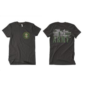 ARMY WORDS MEN'S TSHIRT BLACK 2 (Option: SIDED  L)