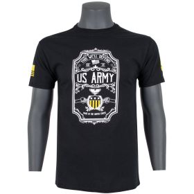 ARMY LABEL T SHIRT BLACK (Option: L)