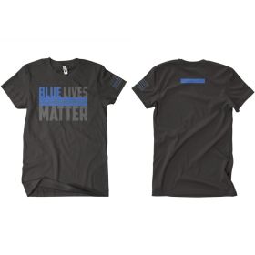 BLUE LIVES MATTER MEN'S T SHIRT BLACK 2 (Option: SIDED  M)
