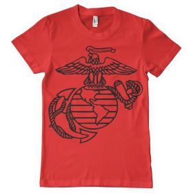 MARINE EMBLEM MEN'S T SHIRT RED (Option: L)