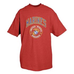 MARINES T SHIRT,RED (Option: L)