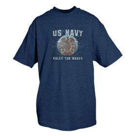 US NAVY RULES THE WAVES MEN'S T SHIRT NAVY (Option: M)