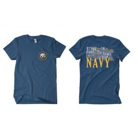 NAVY WORDS MEN'S T SHIRT NAVY 2 (Option: SIDED  L)