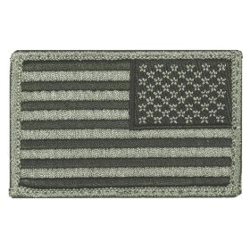 USA FLAG PATCH (Option: SILVER GREY/BLACK  LEFT FACE  6 PAC)