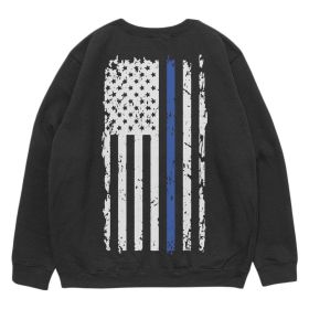 VINTAGE BLUE LINE CREWNECK SWEATSHIRT BLACK (Option: L)
