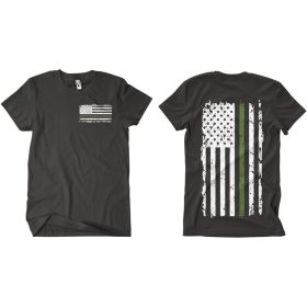 VINTAGE GREEN LINE MEN'S T SHIRT BLACK (Option: L)